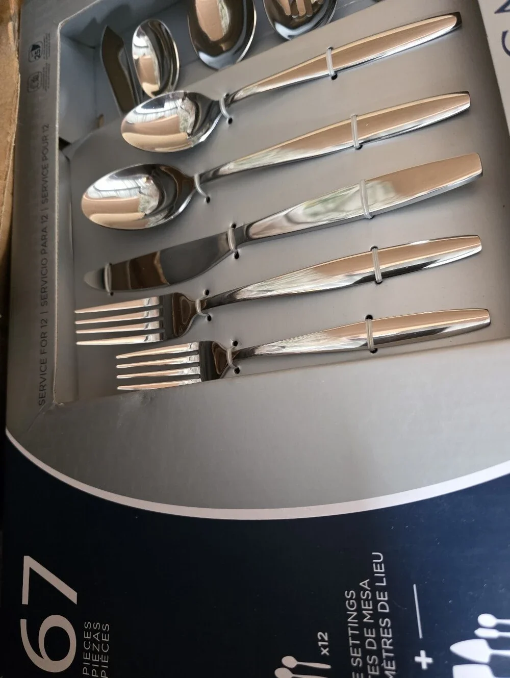Cambridge Silversmiths Stainless Steel Holton Mirror 67-Pc. Flatware Set, Servic